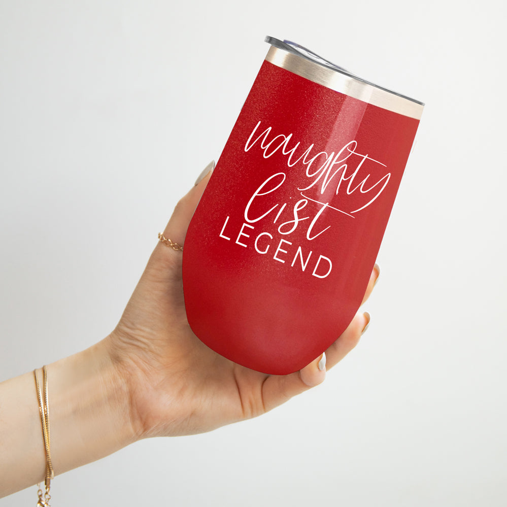 Festive Christmas drinkware red
Christmas wine tumbler legend
Holiday red wine accessories